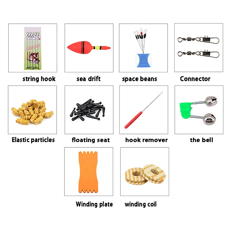 Fishing Gear Set Portable Fishing Accessory Kit Beginner Fishing Reel  Fishing Rod String Hook Fishing Drift Lead Pendant Space