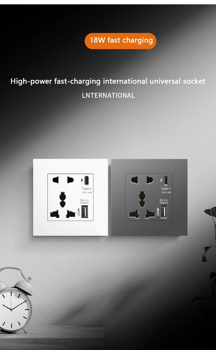 Dual 5-Pin, Universal, Carga Rápida, UE, RU, FR, Padrão, DC, 5V, 3.1A, 18W