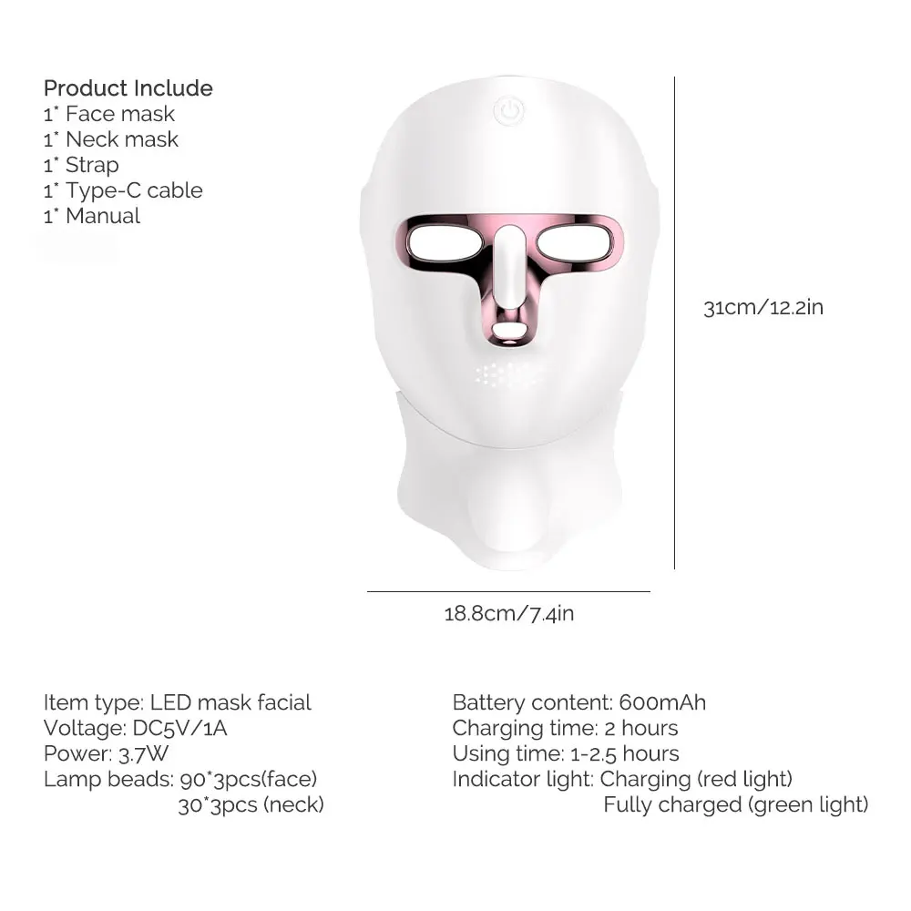 Rechargeable LED Photon Mask