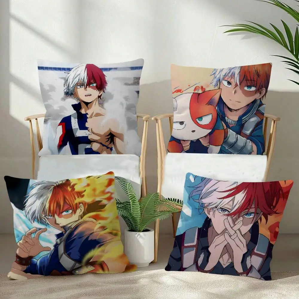 Anime M-My H-Hero Academia Shoto Todoroki 쿠션 커버 자동차 소파 자동차 크리스마스 선물용 베개 케이스