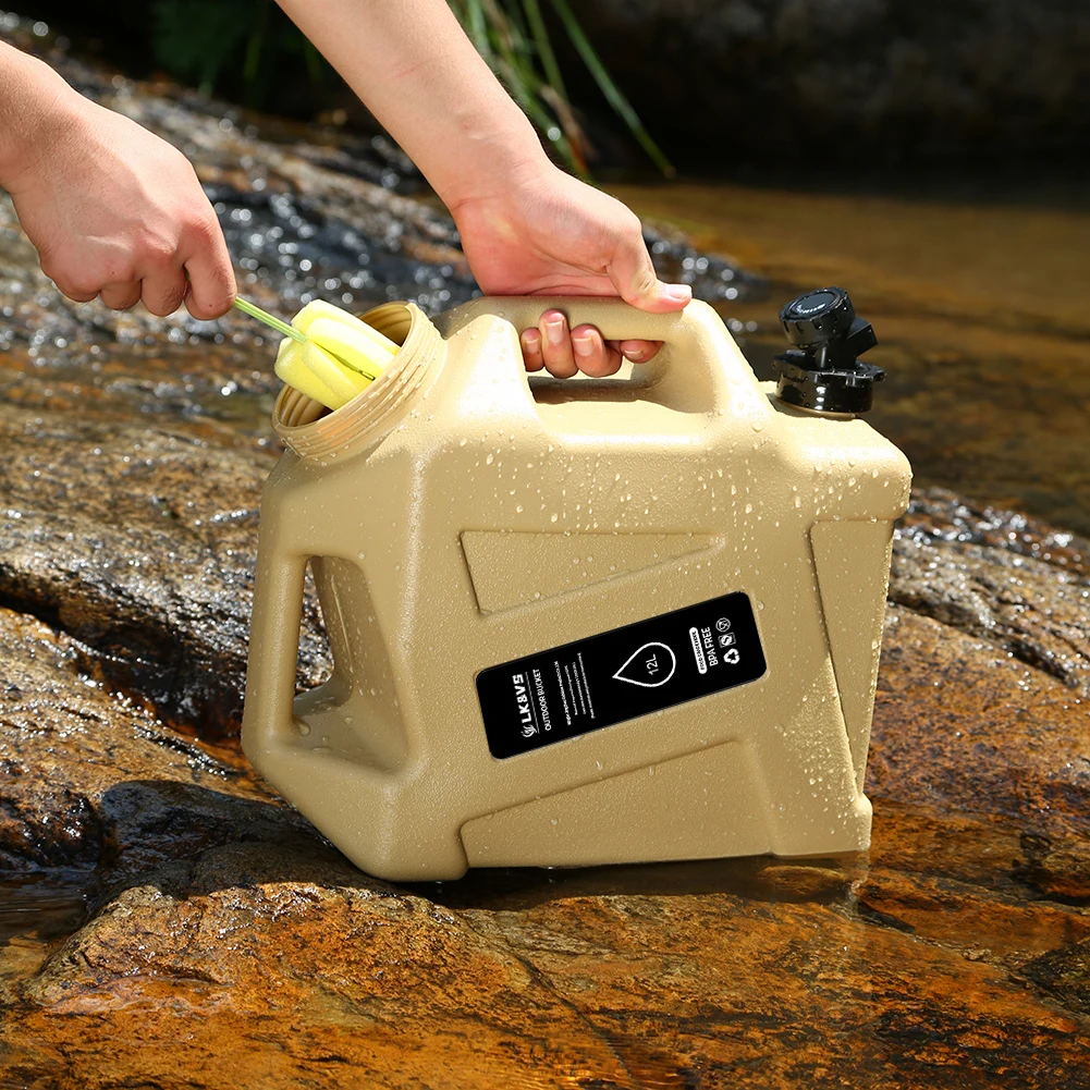 12L Water Container No Leakage Portable Camping Water Jug BPA Free Emergency Water Tank with Spigot for Camping Hiking Emergency