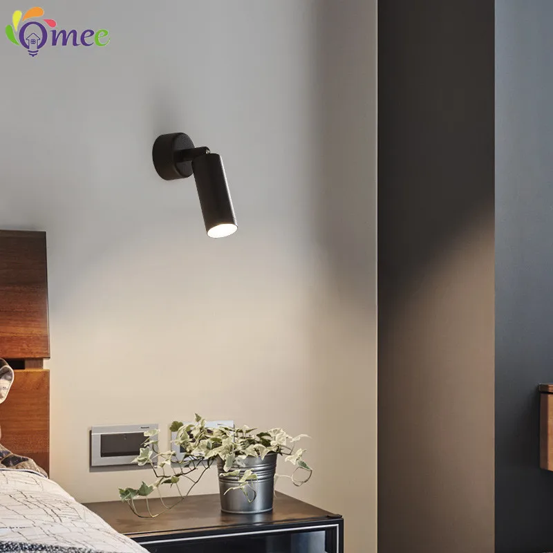 Modern Minimalist Wall Lamps Living Room Bedroom Bedside Luster AC90V-260V LED Indoor Black White Lamp Aisle Lighting decoration