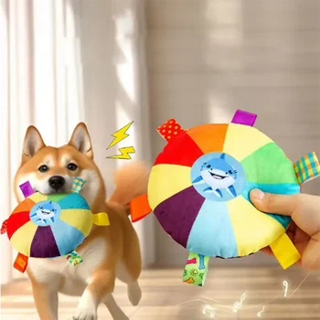 Rainbow Plush Flying Dog Disc 1