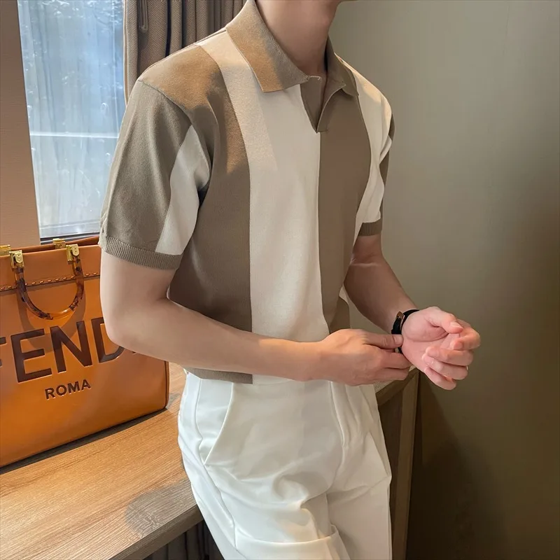 2023 Summer Men's Short Sleeve Top Outdoor Sports Golf Threaded Casual T-Shirt