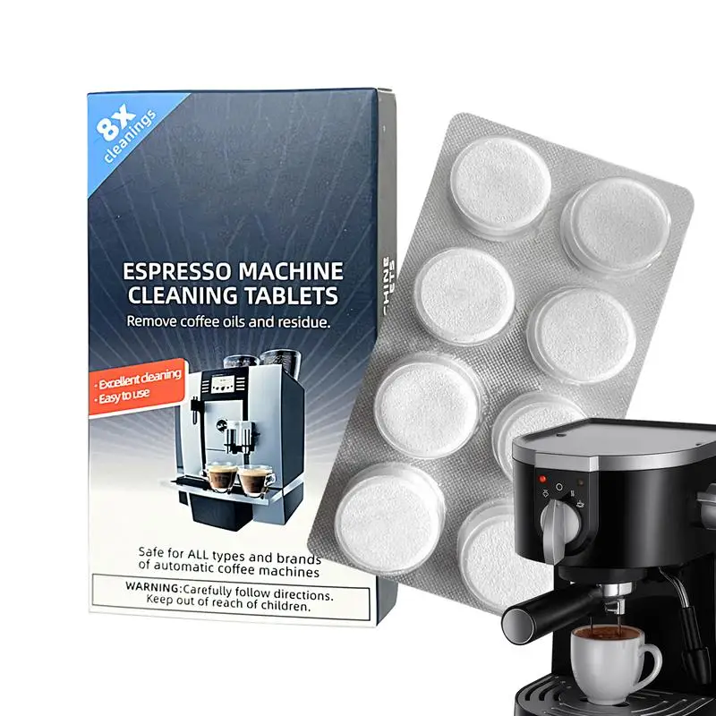 Espresso Machine Cleaning Tablets 8 Count Coffee Machine Cleaner Descaler Tablets Safe & Effective Descaling For All
