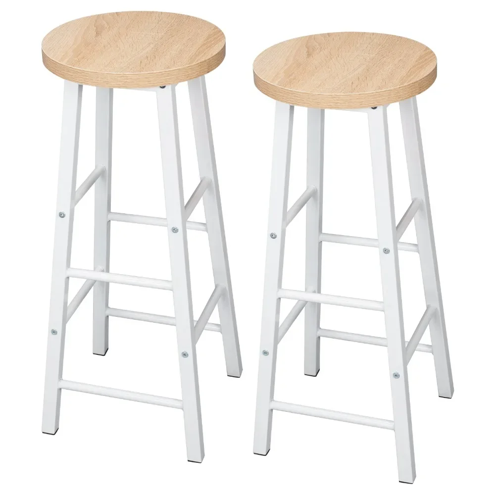 WOLTU 2 TEILE/SATZ Hohe Barhocker Bistro Thekenhocker Stabile Langlebige Stahlstruktur MDF Sitz Kaffee Esszimmerstuhl Dekor Hocker – Detail 11