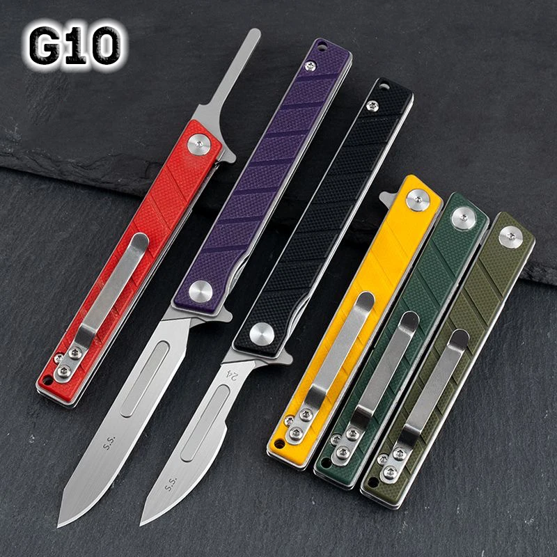 

Складной нож G10 из стекловолокна, универсальный карманный нож, подходит для разных лезвий с задней шиной, для самостоятельного кемпинга, защиты, для повседневного использования