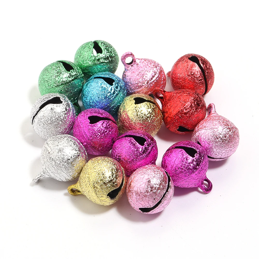 20-50pcs 6 8 10 12 14 mm Iron Jingle Bells Colorful Matte Metal Bells For DIY Christmas Tree Ornament Jewelry Making Accessories