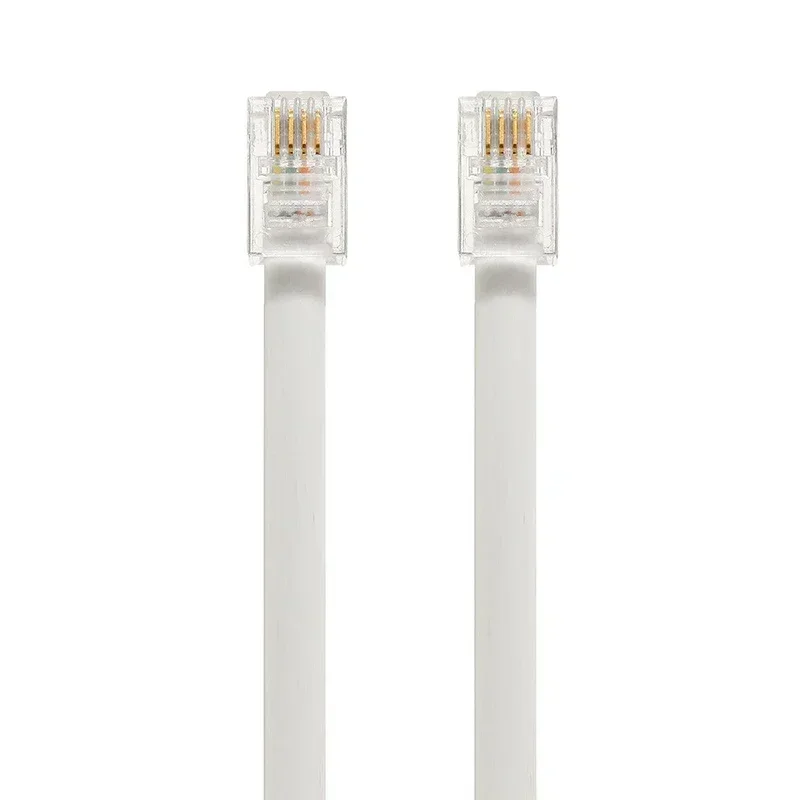 2M Coiled Telephone Handset Cable RJ10 4P4C Phone Voice Extension Curly Spring Cord Telephone Coiled Cord Connection Line