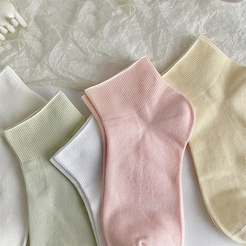 3 Paar kurze Damensocken in Bonbonfarben, Sommer, neue einfarbige Baumwollsocken-Set, atmungsaktiv, lässig, bequem, weich, bunte Socken für Damen – Detail 12