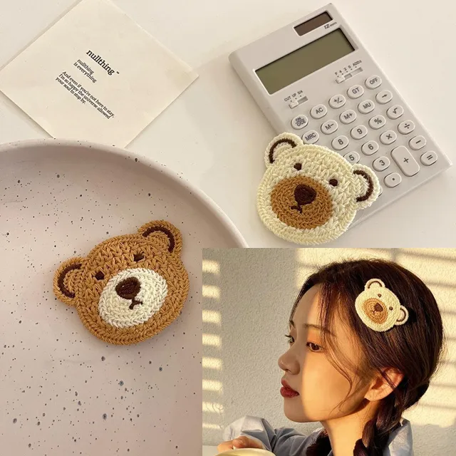 Coffee Warm Color Cute Cartoon Princess Hairpins Children Girls Kid Hair Clips Barrettes Accessories Hairclip Headwear Headdress 1 coffee and 1 beige