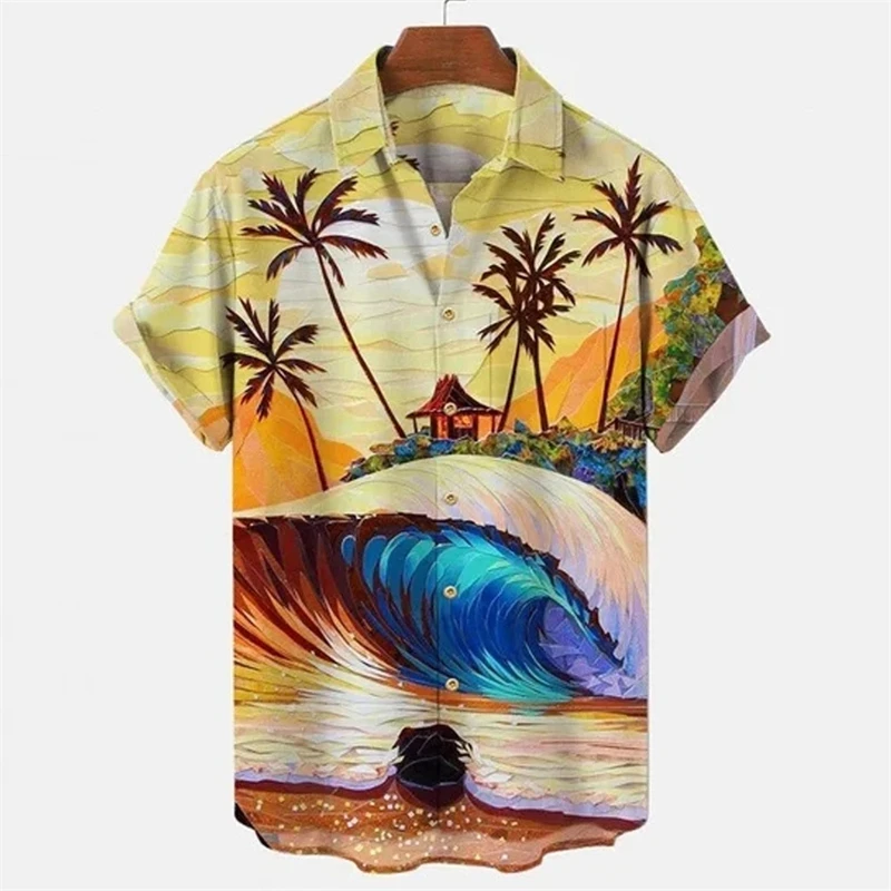 Summer Hawaiian Shirts For Men Beach Vacation Short-sleeved y2k Tops Casual Womens Blouse Fashion Camisas Streetwear Clothing