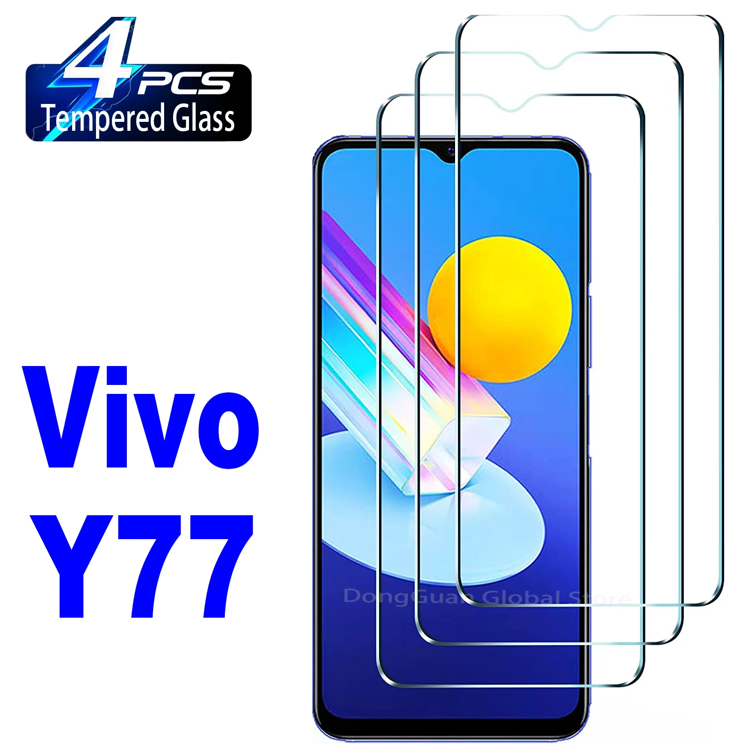

2/4 шт. закаленное стекло для Vivo Y77 5G Защитная стеклянная пленка для экрана