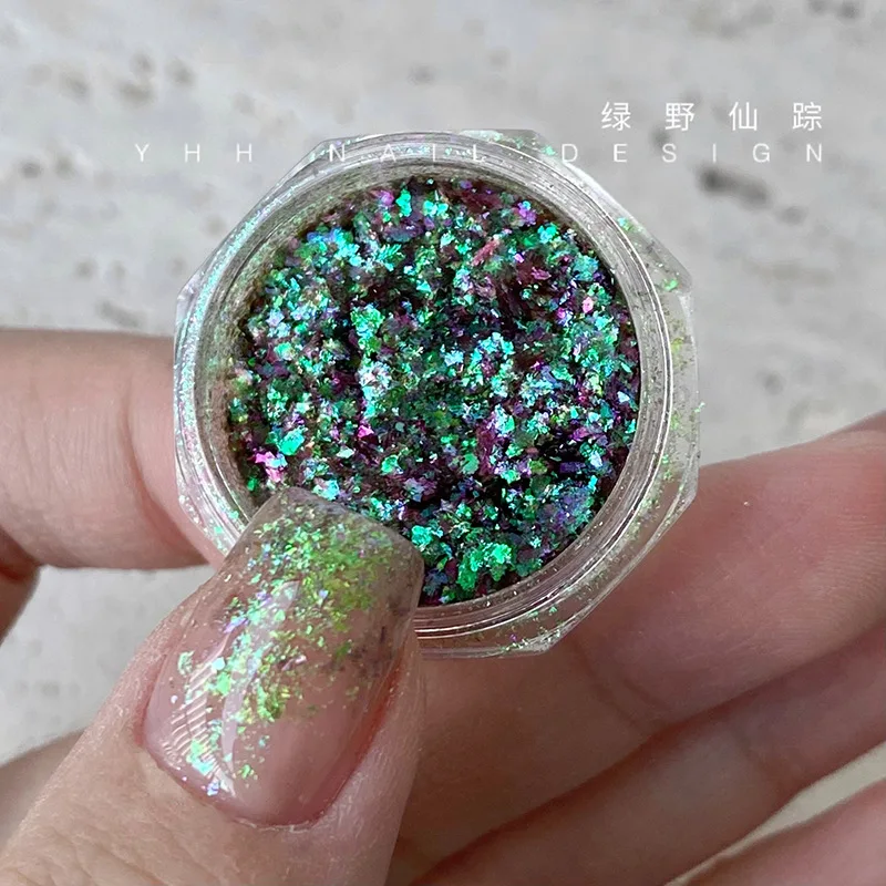 12 Colors chameleon glitter flakes for manicure