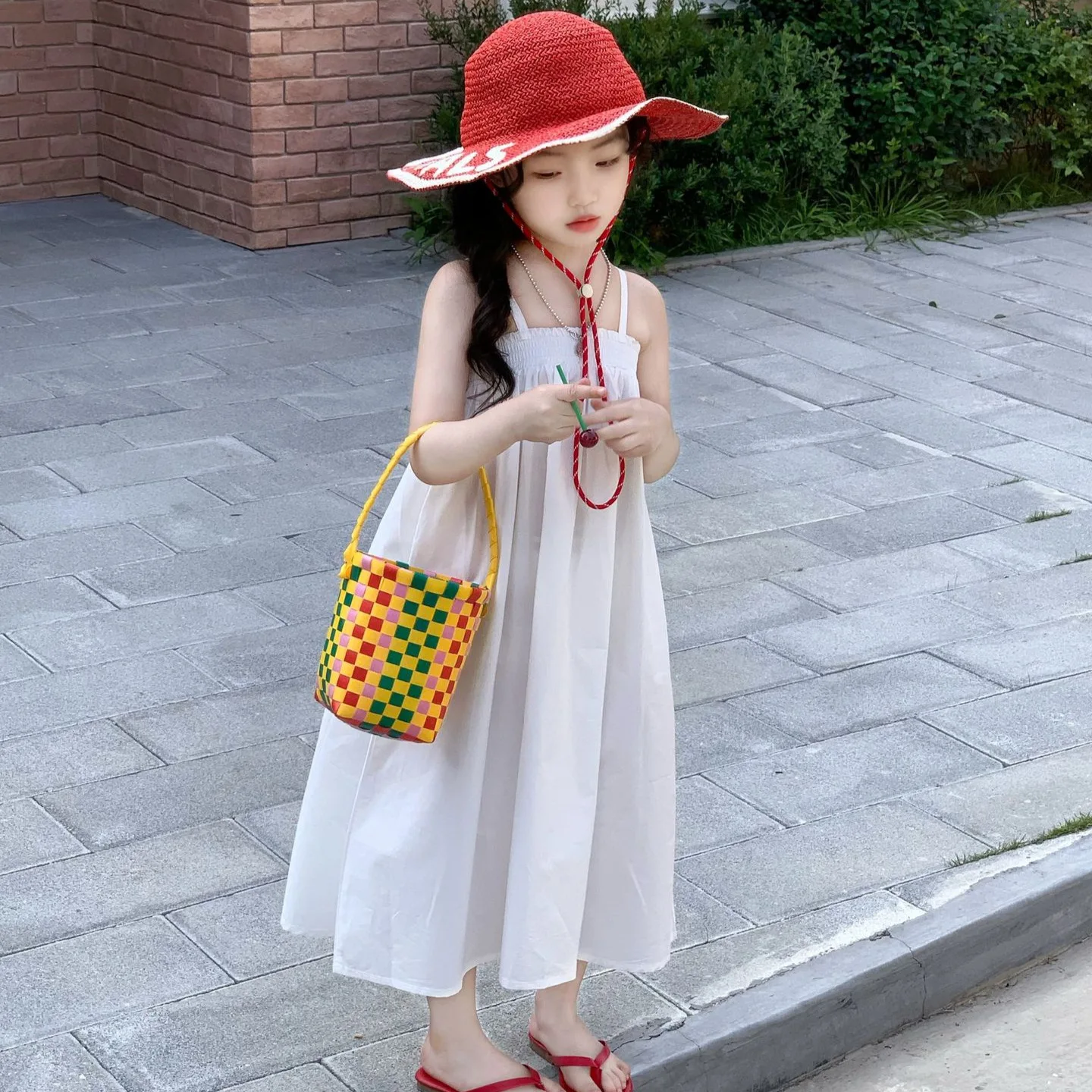 Girls Sleeveless Dress 2025 Summer New Vacation Style Children