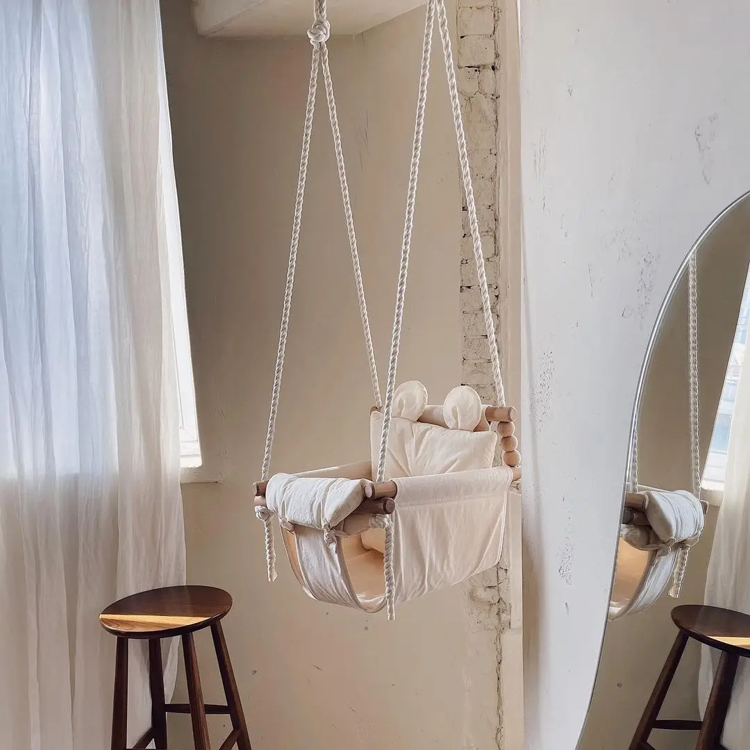 INS Nordic Baby Swing Infant Household Indoor Hanging Chair Baby Small Hanging Basket Swing Cloth Rocking Chair Children children swing toys