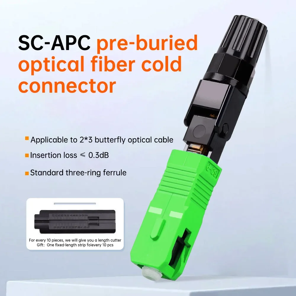 ZoeRax SC APC Embedded Optic Fiber Quick Connector for FTTH Reusable Fusion Fiber Optical Cold Coupler Adapter