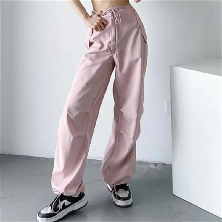 

Women's Waist Closed Casual Pants American Street Sweatpants Elastic Binding Feet Multi-pocket Overalls Pantalones De Mujer