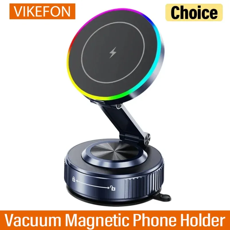ALAFLY Car Vacuum Magnetic Wireless Charger for iPhone 17 16 15 14 13 12