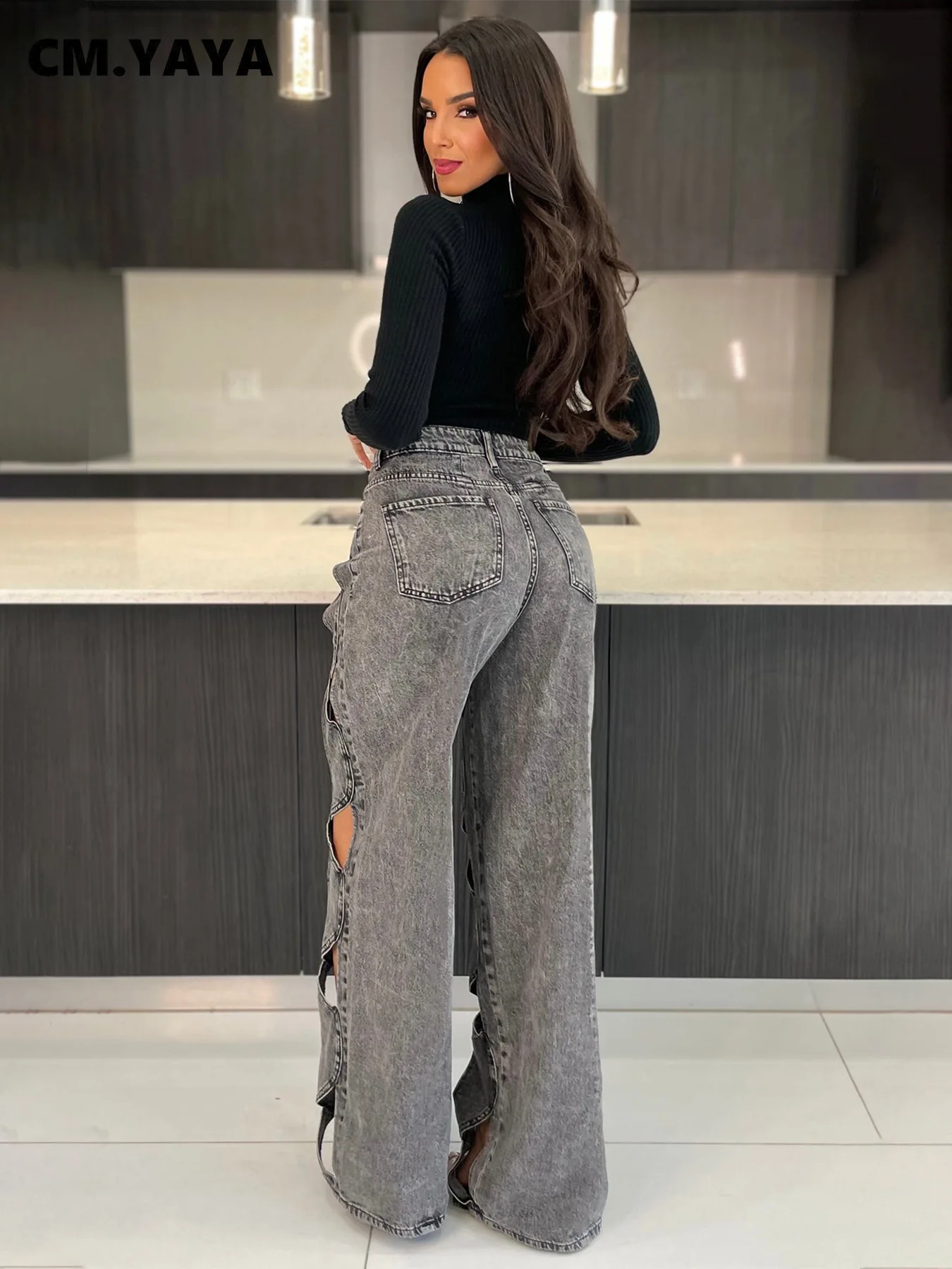 NFYM Pantaloni Donna In Puro Lino A Gamba Larga Con Toppe Ritagliate – Vestibilità Casuale, Comoda E Artigianale – Taglia Unica Elastica
