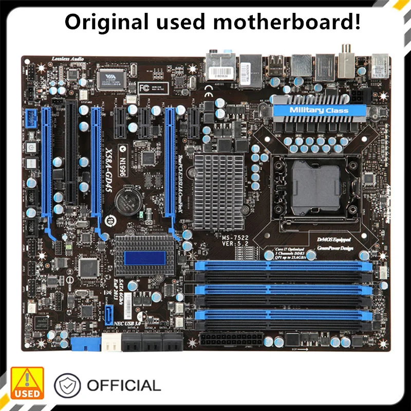 Per Il X58A-Gd45 Usato Originale Per La Scheda Madre Intel X58 Socket Lga 1366 Ddr3 Scheda Madre Lga1366