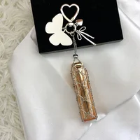 Custom Name Metal Star Butterfly Lipstick Bag Keychain Stainless Steel Net Pocket Interchangeable Lip Balm Key Chain Accessories 5