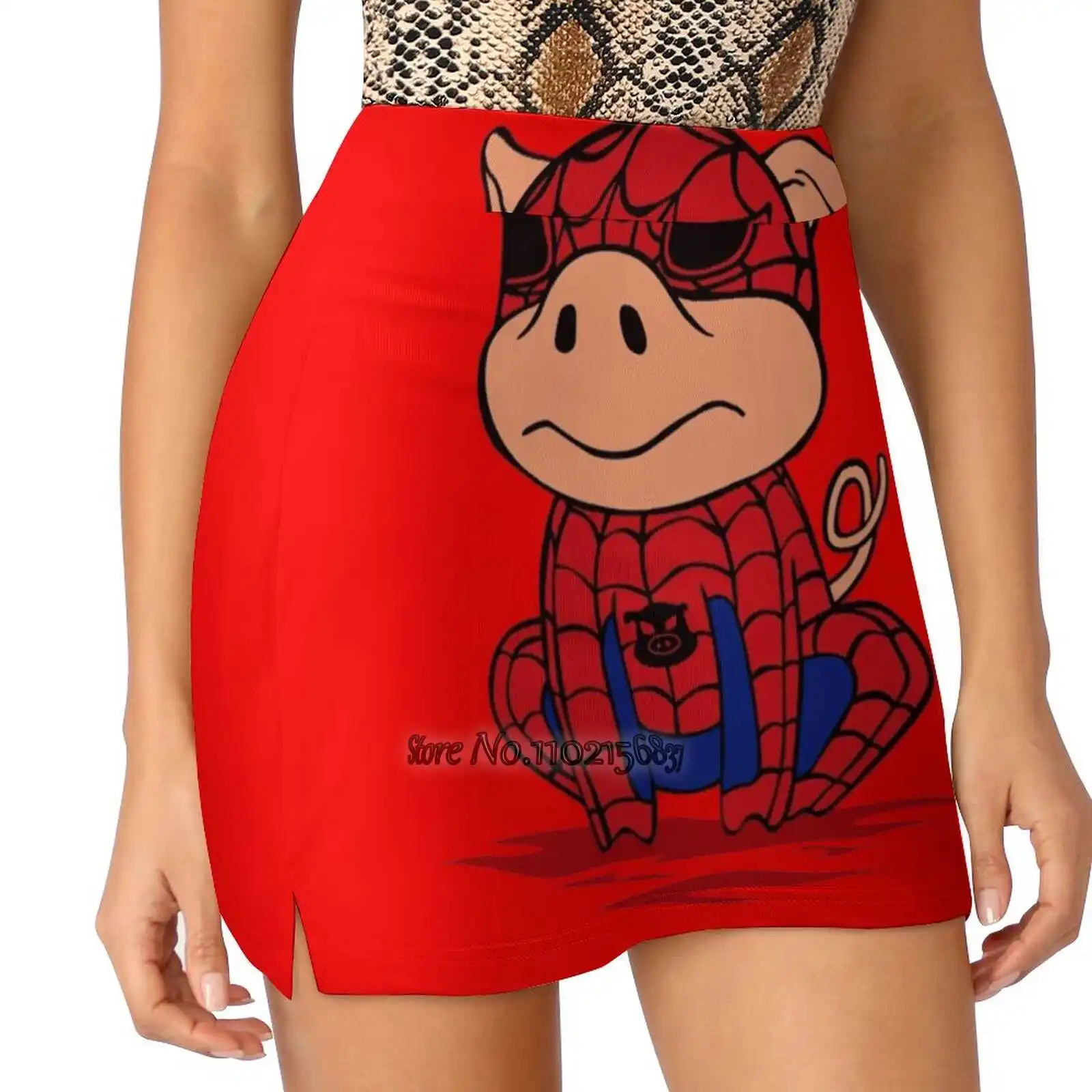 Spider - Pig Falso Due Pezzi Gonna Hakama Donne Gonne A Matita Allenamento Sport Minigonna Spiderpig Spider Pig Spidey Costume