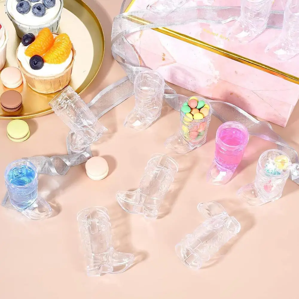 Description Picture 4 of itemCowboy Boots Shot Cups Reusable Western Whiskey Glass Cup Shot Glass Cups Bachelorette Cowboy Party Decorations