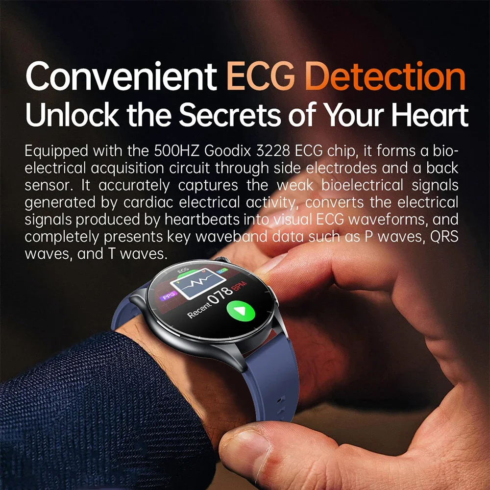2025 New Health Analysis ECG+PPG Smart Watch Body Fat Uric Acid Blood Pressure Heart Rate Tracker NFC Smartwatch For Android IOS 4