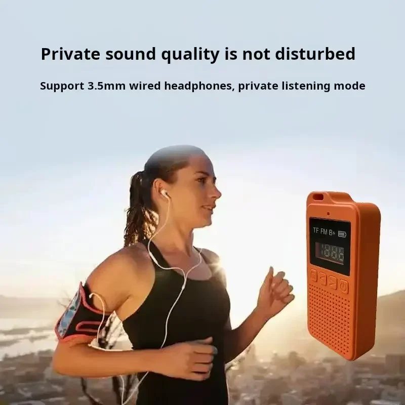 새로운 미니 라디오 다기능 편리한 무선 블루투스 소형 스피커 카드 삽입 MP3 초장시간 배터리 포켓 라디오
