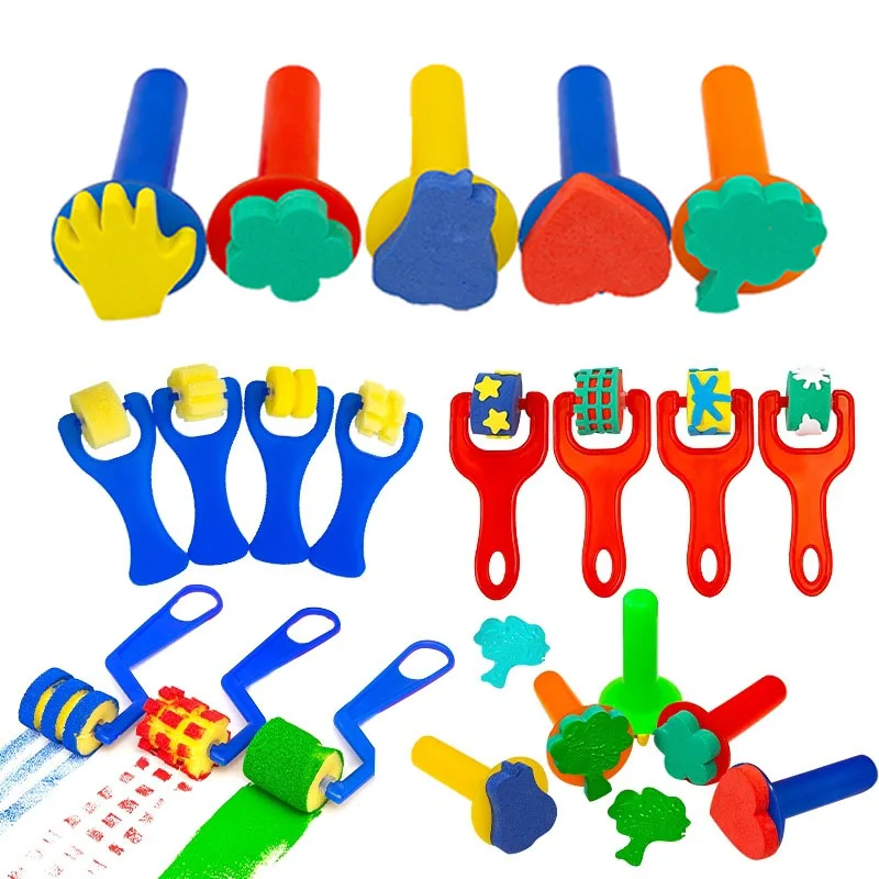 Children Toddler Sponge Stamp Brush Kits Flower Drawing Toys for Children Paint Educational DIY Art Craft Creativity Tools DDJ 3