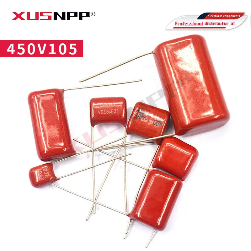 

10PCS 1uF 450V CBB Polypropylene film capacitor pitch 15mm 105 450V 1uF 450V105