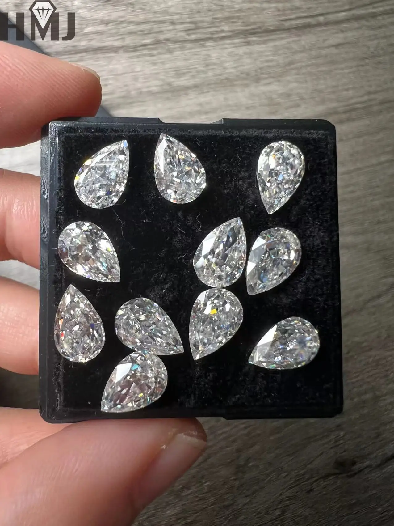 (Volle Größe) Lose Moissanit-Steine Crushed Ice Pear Cut D Farbe VVS1 GRA-Zertifikat für DIY-Schmuckherstellung Charms-Perlen – Detail 5