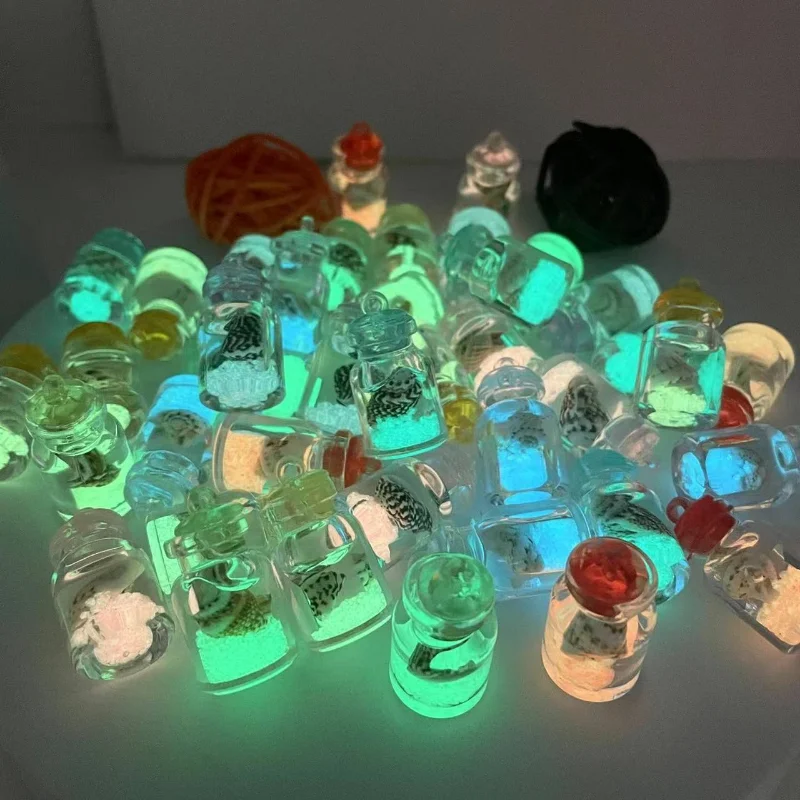 

Transparent Simulation Conch Luminous Drift Bottle Shell Earrings Bag Keychain Diy Accessories Luminous Wishing Bottle Ornaments