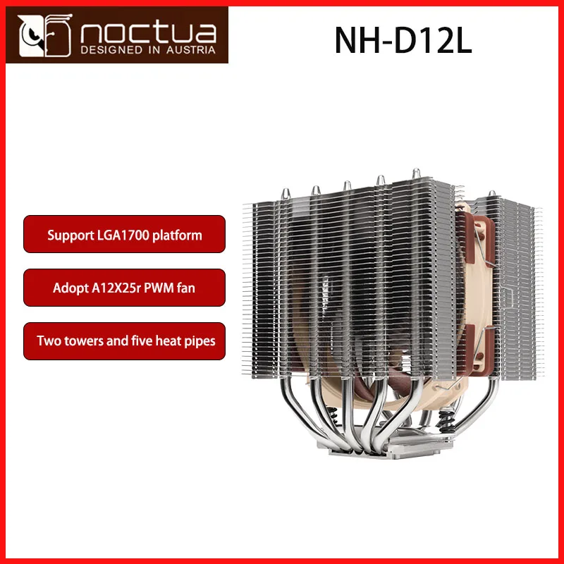 Nocura Nh-D12L Dual Tower 5 Heat Pipe Reflow Saldatura Rame Bottom Cpu Radiatore Di Raffreddamento Ad Aria 1700 Am5