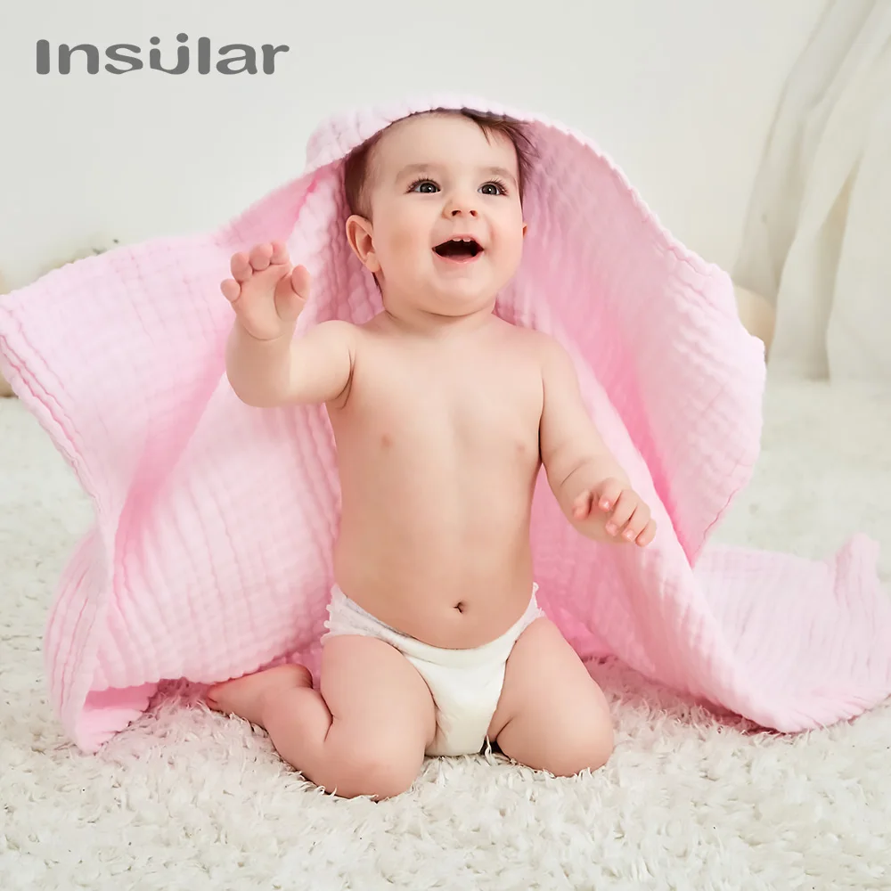 

1Pc 110*110CM 100% Cotton Muslin Baby Swaddles Soft Newborn Blankets Bath Gauze Infant Wrap Sleepsack Stroller Cover Play Mat