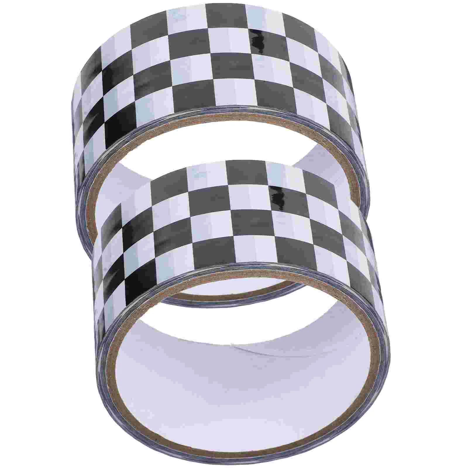 

2 Rolls Heavy Duty Tape Checkered Bulletin Board Border Tapes Adhesive Packaging Refill Bopp Sealing Practical Packing Gift