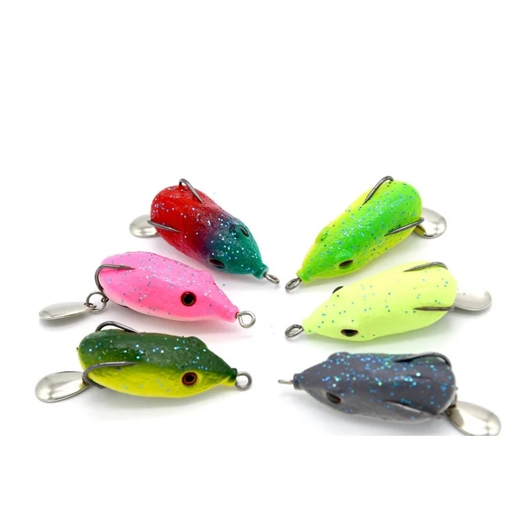 5.5cm/13g Fishing Frog Lure Soft Bait Lure Blood Trough Hook fishing lure