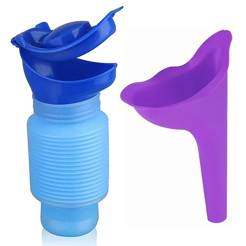 Portable 750ML Urine Bag For Women Men Children Outdoor Women's Telescopic Urina Mini Toilet Travel Mountain Bike Emergency Tool