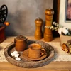 1Pc Rustic RoundWood Trays Round Wooden Candle Holder Tray Plate Snack Dessert Kitchen Table Centerpiece Decoration Home Decor 5
