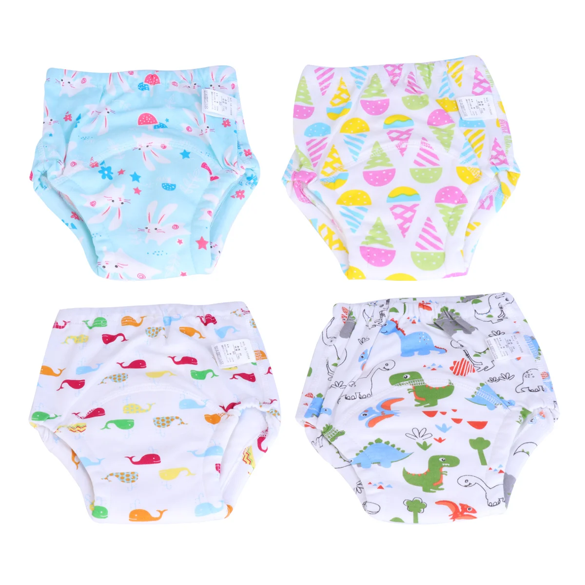 

4 Pcs Newborn Diapers Reusable Nappies Infant Training Pants Washable Potty Baby