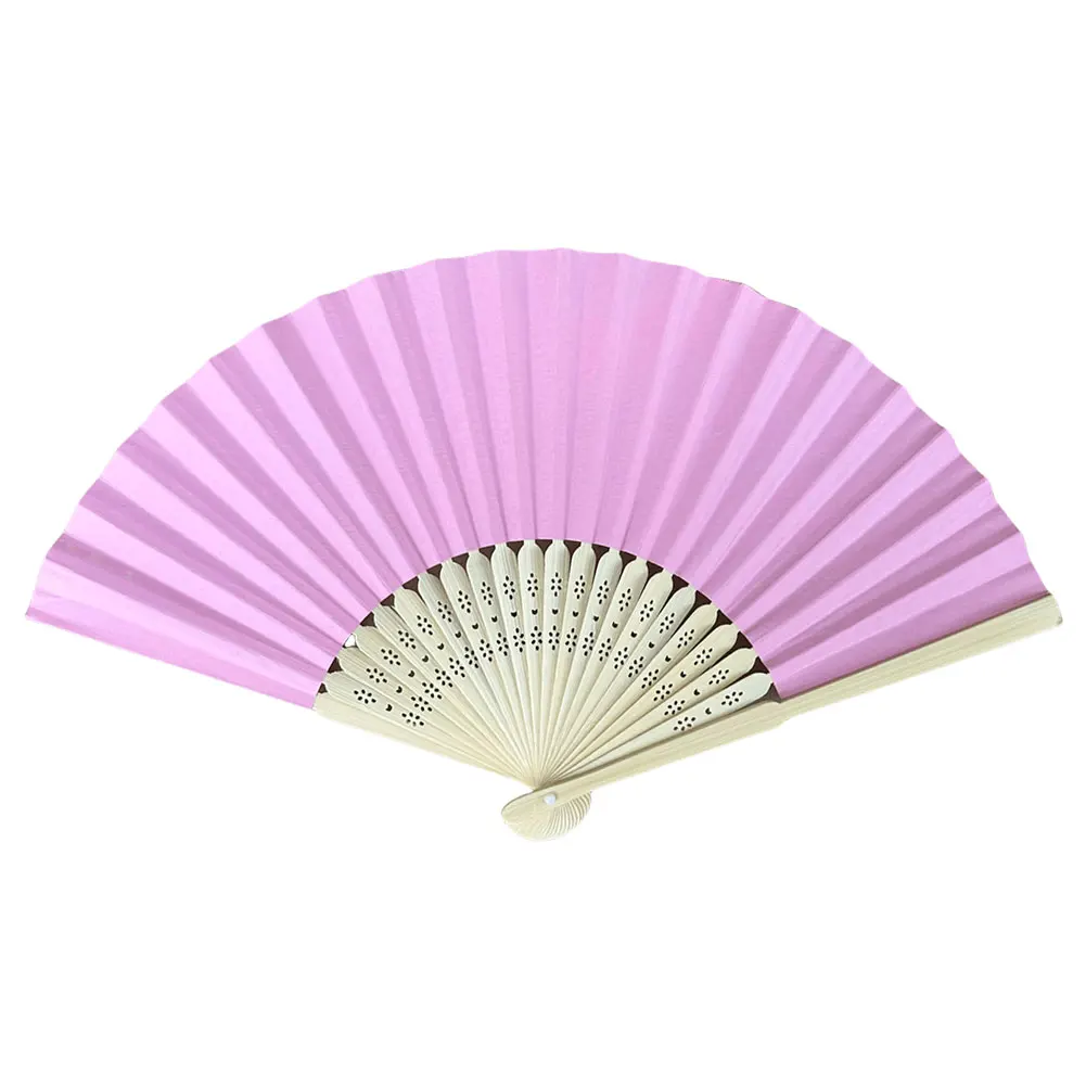 Pink Bamboo Folding Fan for Wedding Party Home Decor