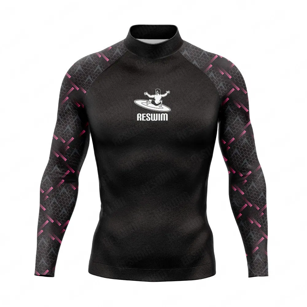 Men's Surfing Beach T-Shirts Swimsuit Rash Guard Long Sleeve Surfing Tight Shirts Water Sports Beach UV Protection Swimwear