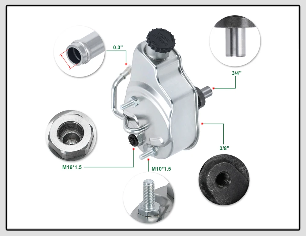 مضخة توجيه كهربائية مع خزان لـ 96-07 جي إم سي يوكون شيفروليه تشيفي تاهو سيلفرادو 15076608 15076609 15076611 15077366 15077397