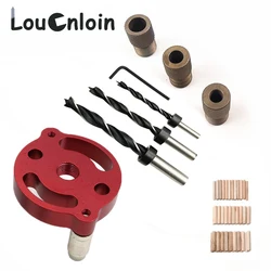 Vertical Pocket Hole Jig Self Centering Dowelling Jig 6 8 10mm Hole Puncher Locator Drill Guide for Woodworking Carpentry Tools 