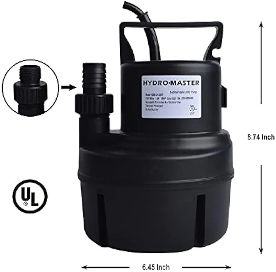 Tankless Water Heater Flush kit,Includes 1/6HP Pump, 3.2 Gallon Pail With Screw Top Lid, Two 3/4-inch GHT x 6 FT Color