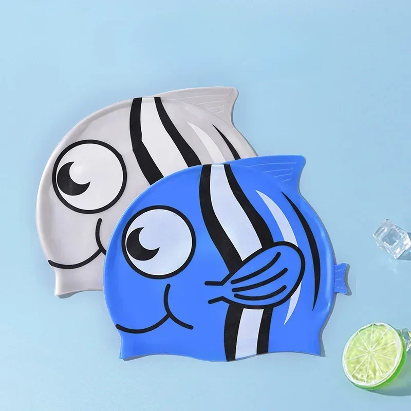 Children Swimming Caps Long Hair Ear Protection Cute Cartoon Swim Cap for Boys Girls Kids Silicone Swimming Cap Pool Accessories 4