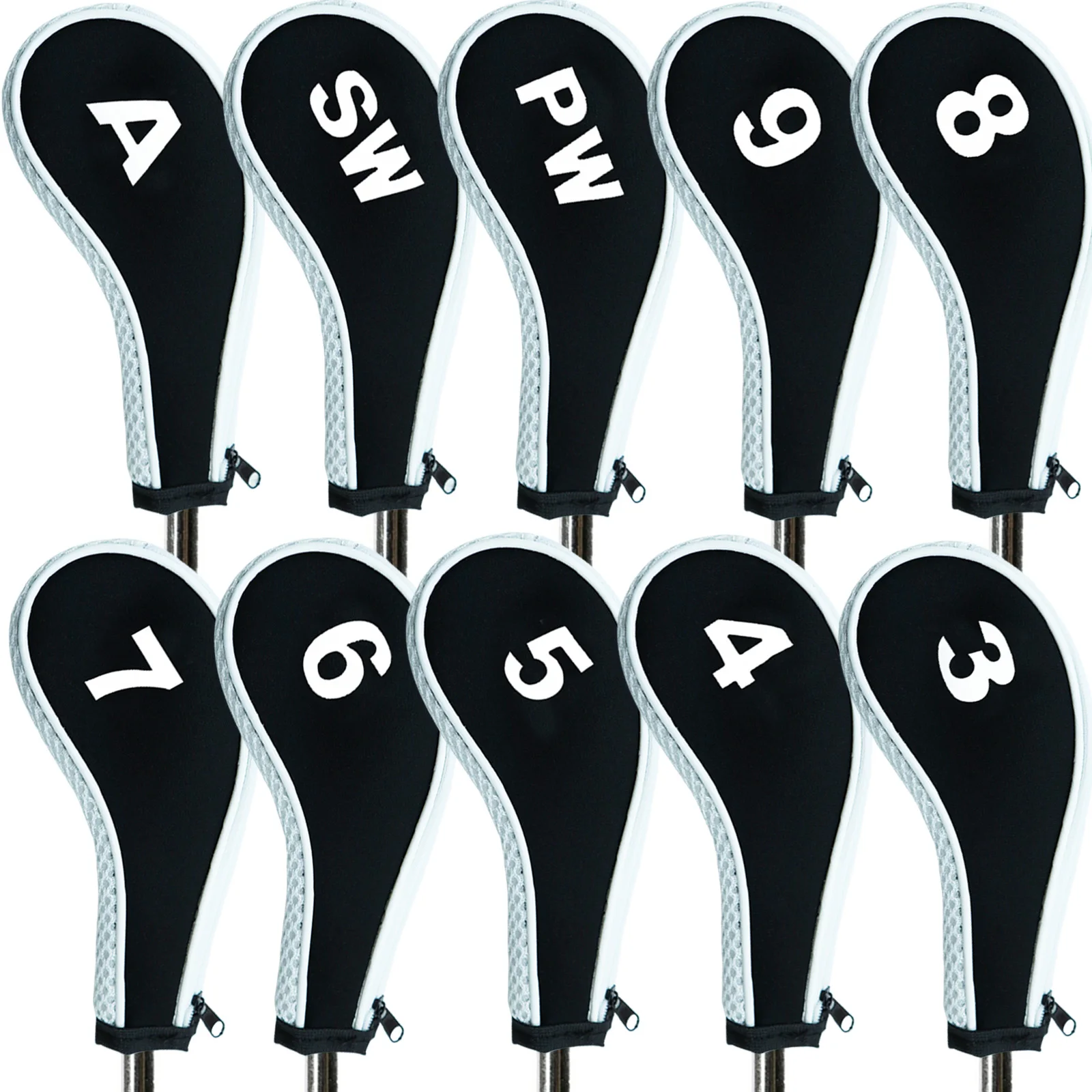 

New Putter Tool Golf Club Head Covers Set with Long Neck Zipper Iron Clubs Cover Outdoor Putting Headcovers Drop Shipping