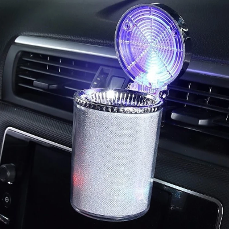 Car Ashtray with Cover LED Light car ashtray