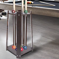 8-Hole Billiard Cue Rack - Wood Multifunctional Pool Stick Stand Holder Cue Holder for Fishing Rod Golf Club (Wood Grain/White) 1